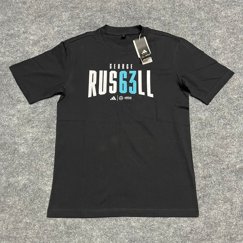 George Russell Shirt Men Small Black #63 Adidas Mercedes AMG Petronas F1 Formula